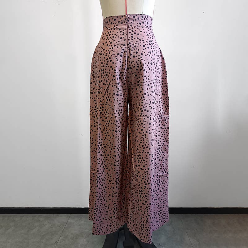 HIGH-WAISTED LEOPARD PRINT WIDE-LEG PANTS FLARED