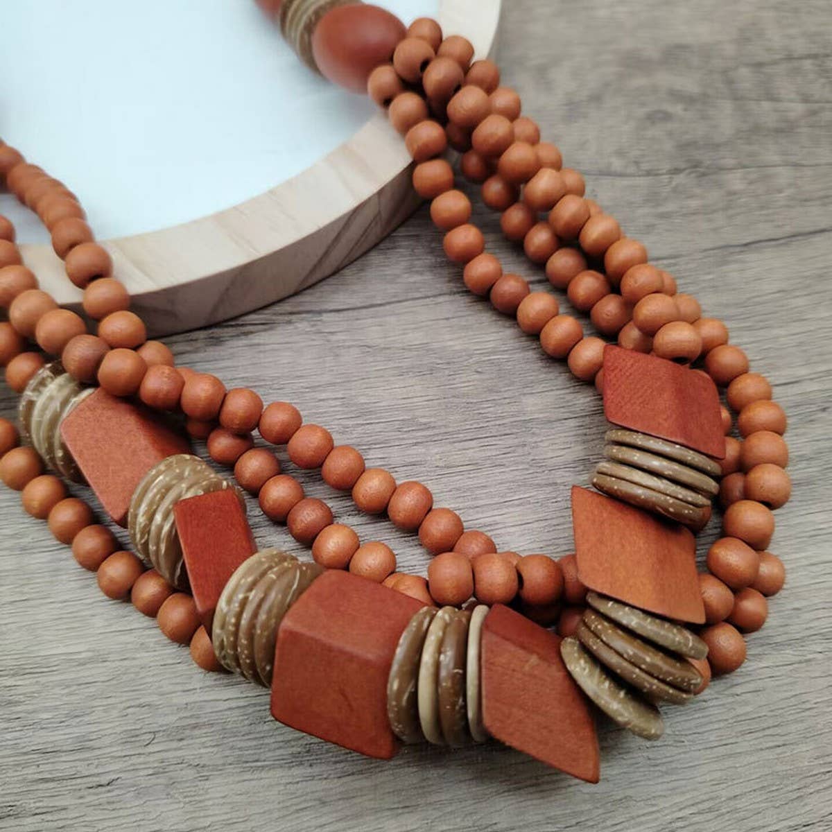RETRO ETHNIC STYLE WOODEN MULTI-LAYER NECKLACE_CWMM4852