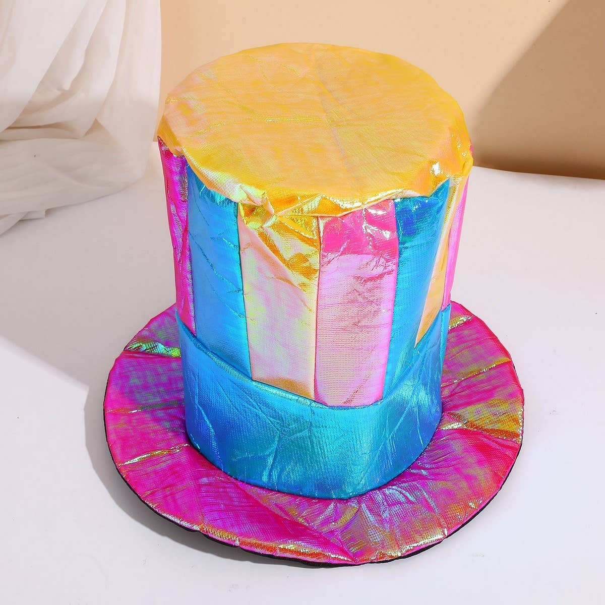 CWAH4048_HALLOWEEN PARTY CLOWN COLORFUL GOLD CLOTH HAT