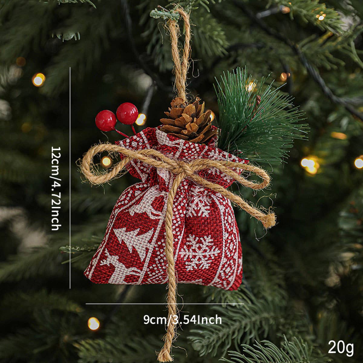 Christmas Lucky Bag Burlap Tree Hanging Decor