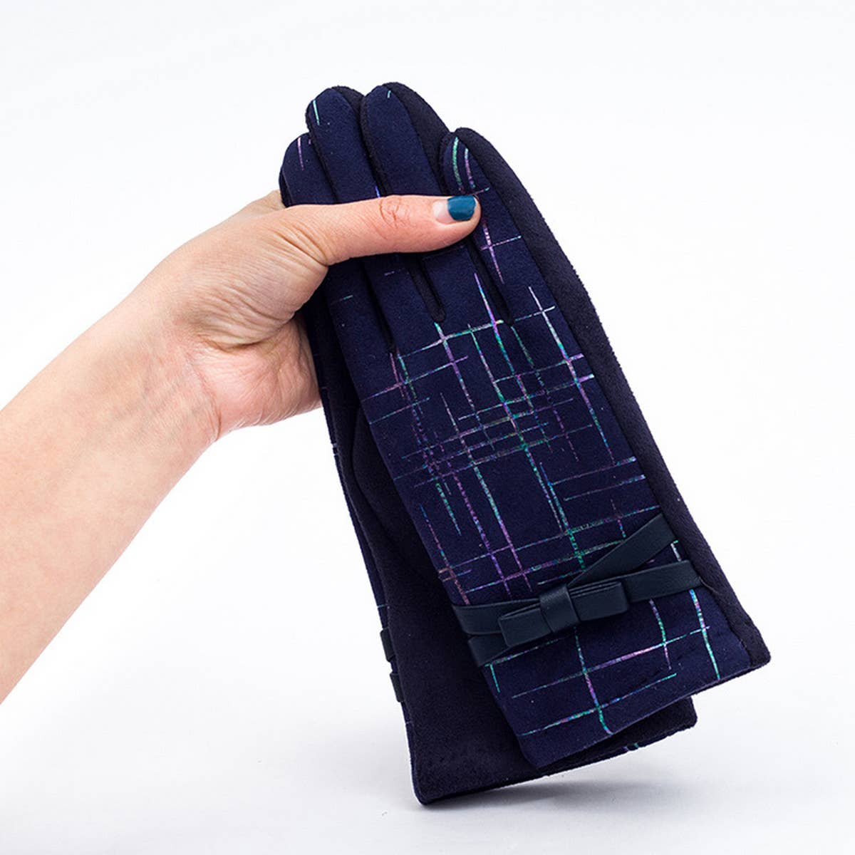 FASHION IRREGULAR GOLD STRIPED BOWKNOT GLOVES_CWAG0074