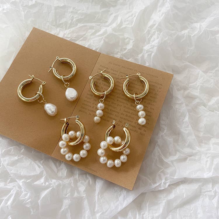 Simple versatile and retro-styled pearl earrings