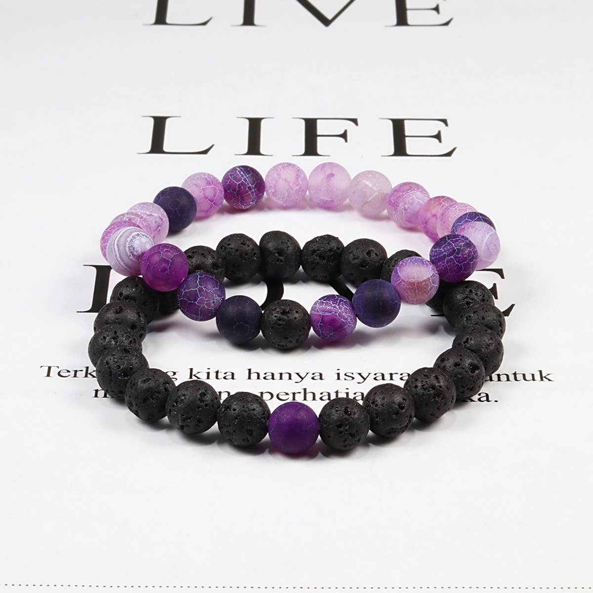 CWAJE4225_NATURAL AGATE ELASTIC AROMATHERAPY BRACELET