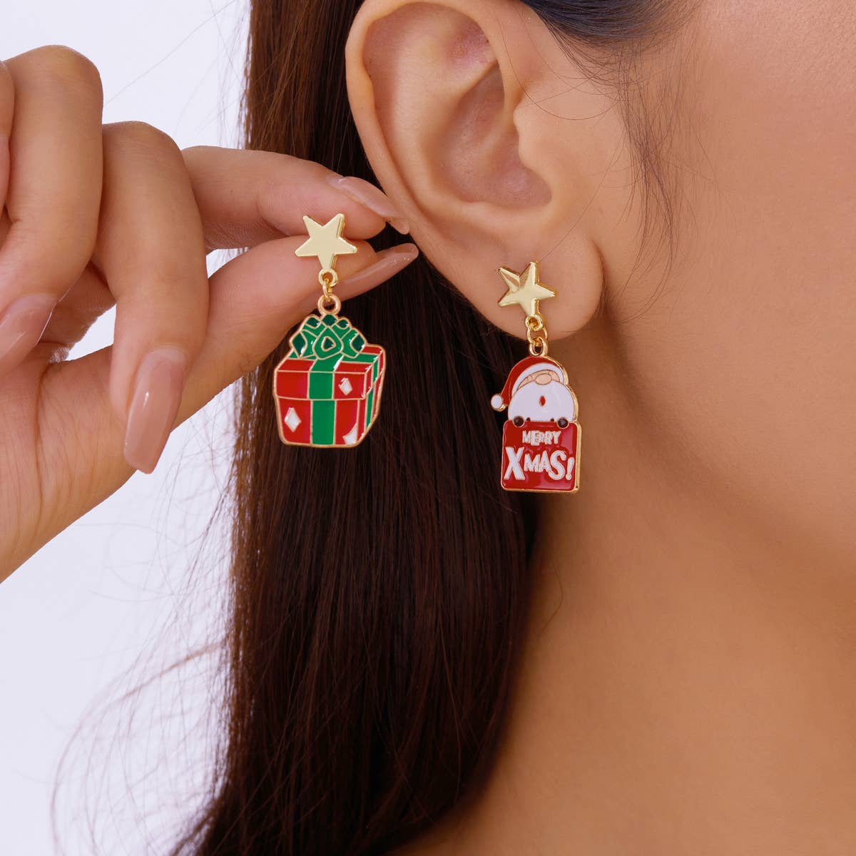NEW CHRISTMAS BELL ASYMMETRICAL EARRINGS