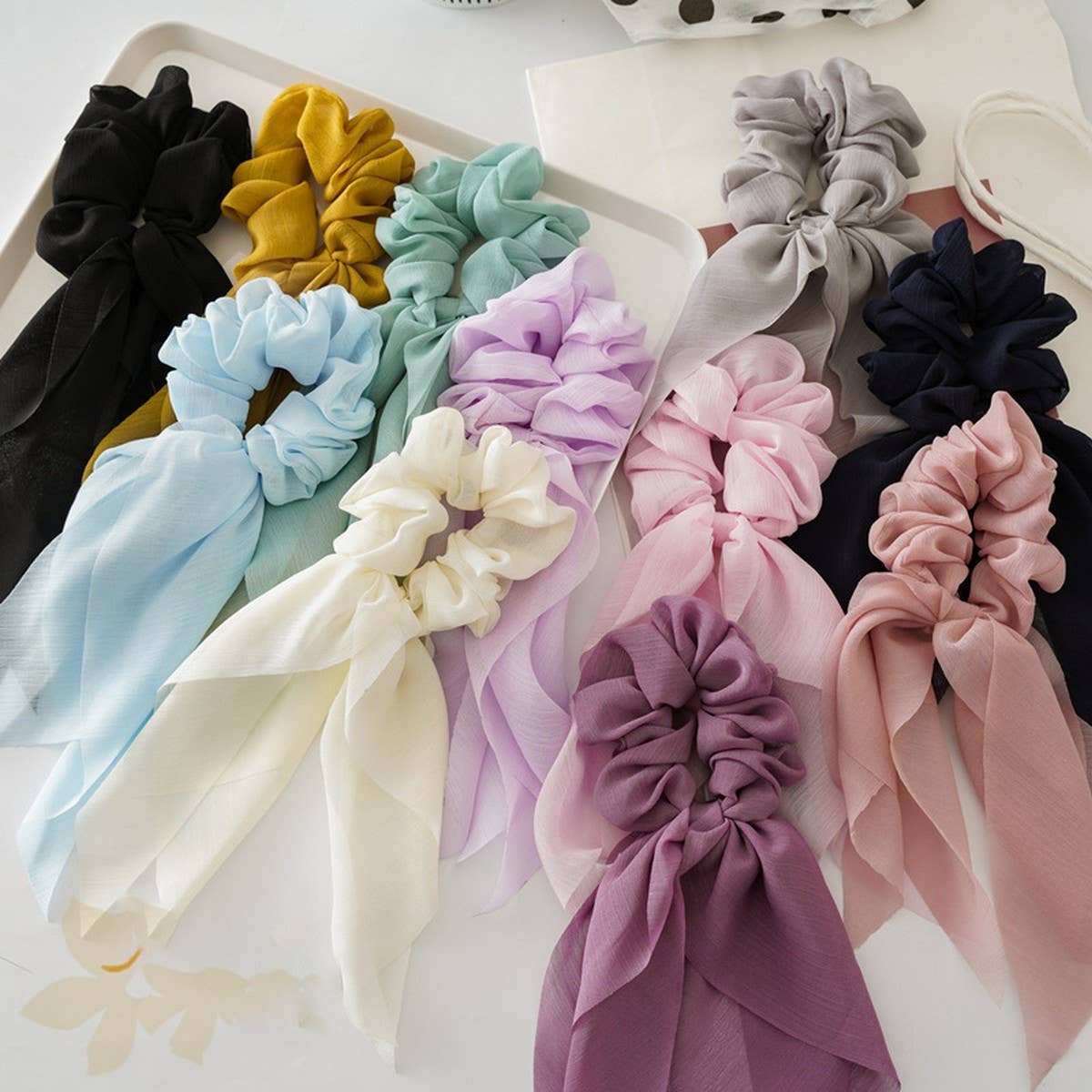 CHIFFON BOW RIBBON TASSEL HAIRBAND HAIRACCESSORIES