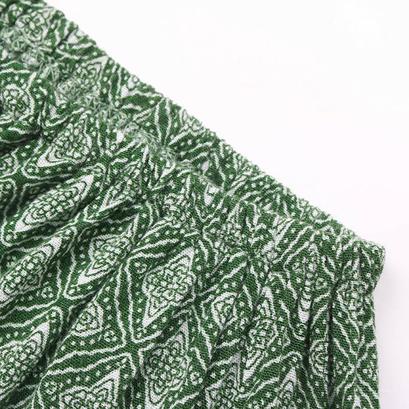 Lace-up high-waisted casual wide-leg trousers