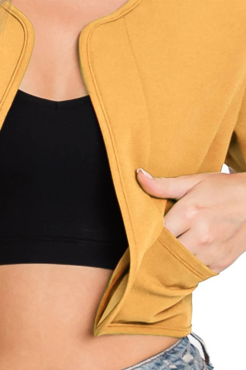 CWOBL092_Short Sleeve  Bolero Open Front Cardigan