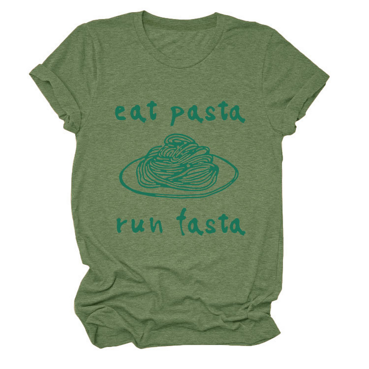 Trendy Women¡¯s Short Sleeve Tee ? Eat Pasta Run