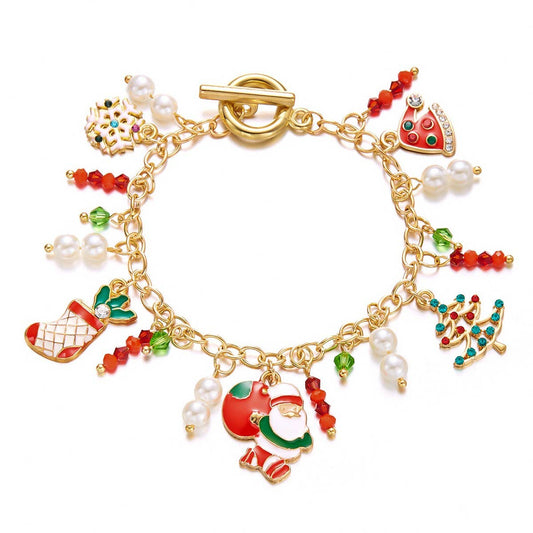 CWAJE2512_SANTA CLAUS RICE BEAD PENDANT BRACELET