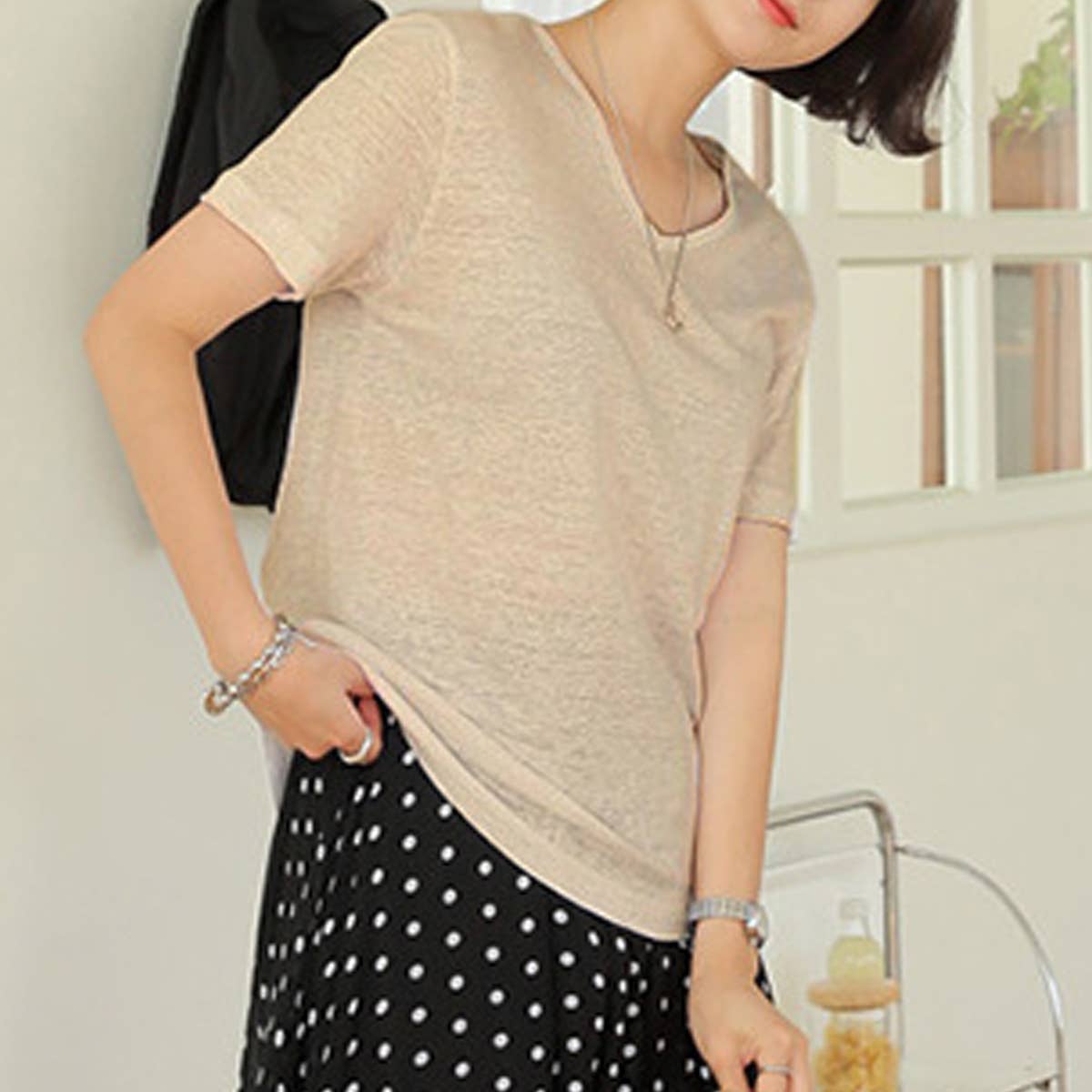 SIMPLE COTTON LINEN LOOSE BASE SHIRT