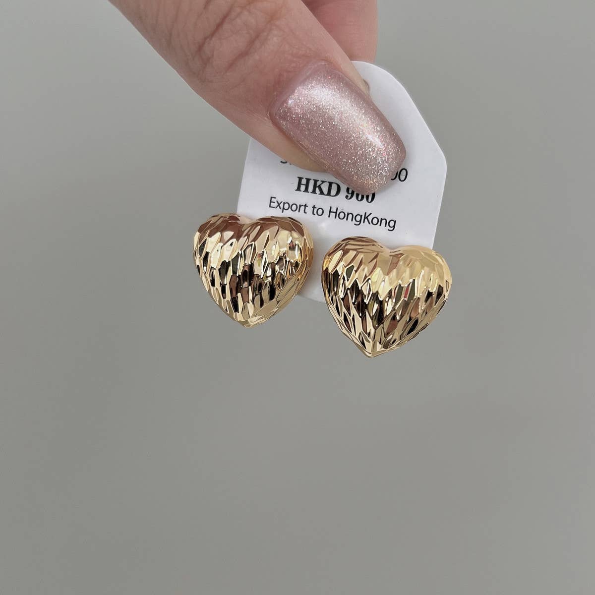 SEMI-CIRCLE THREE-DIMENSIONAL LOVE EARRINGS