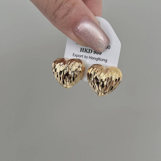 SEMI-CIRCLE THREE-DIMENSIONAL LOVE EARRINGS