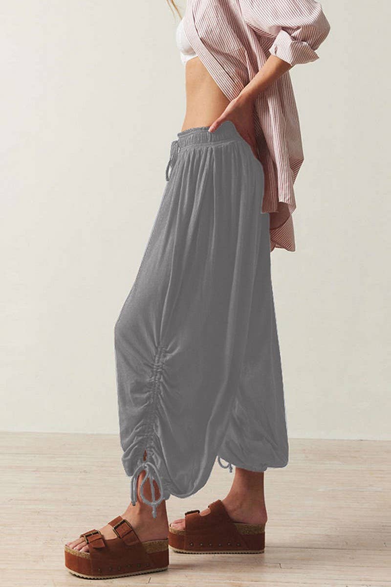 CWBLP1854_SOLID COLOR DRAWSTRING CASUAL BLOOMERS