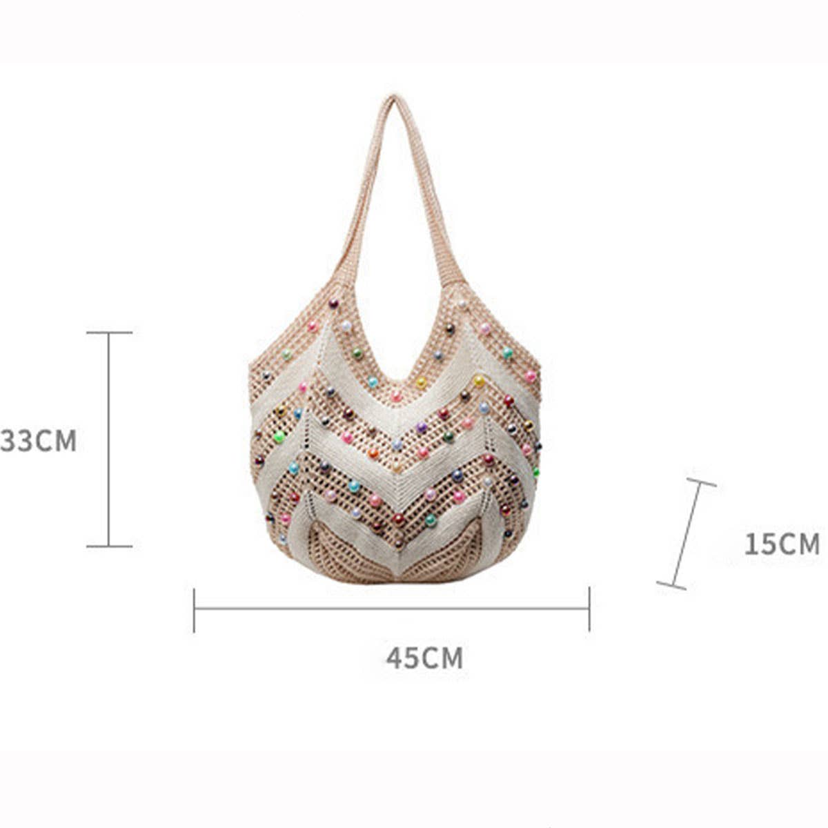 Pearl hollowed-out large-capacity underarm bag