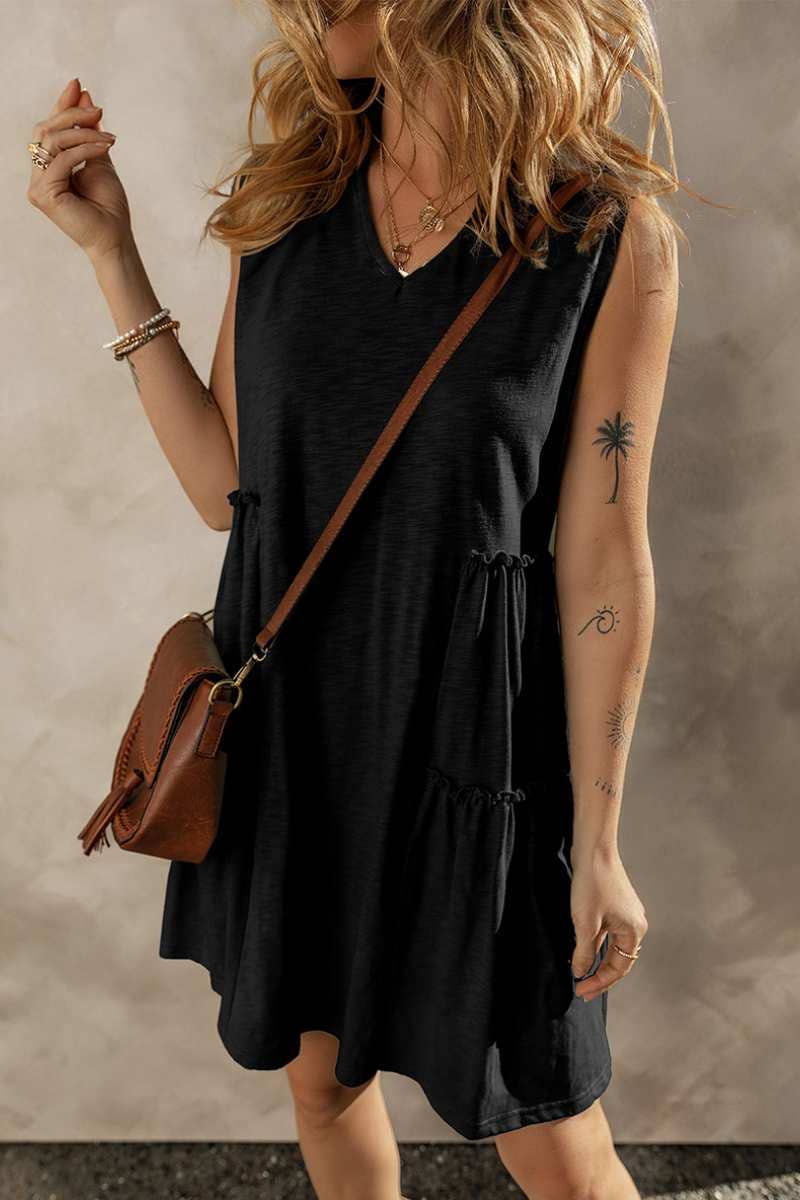 CWDSD5359_SUMMER LOOSE SLEEVELESS DRESS MID-LENGTH