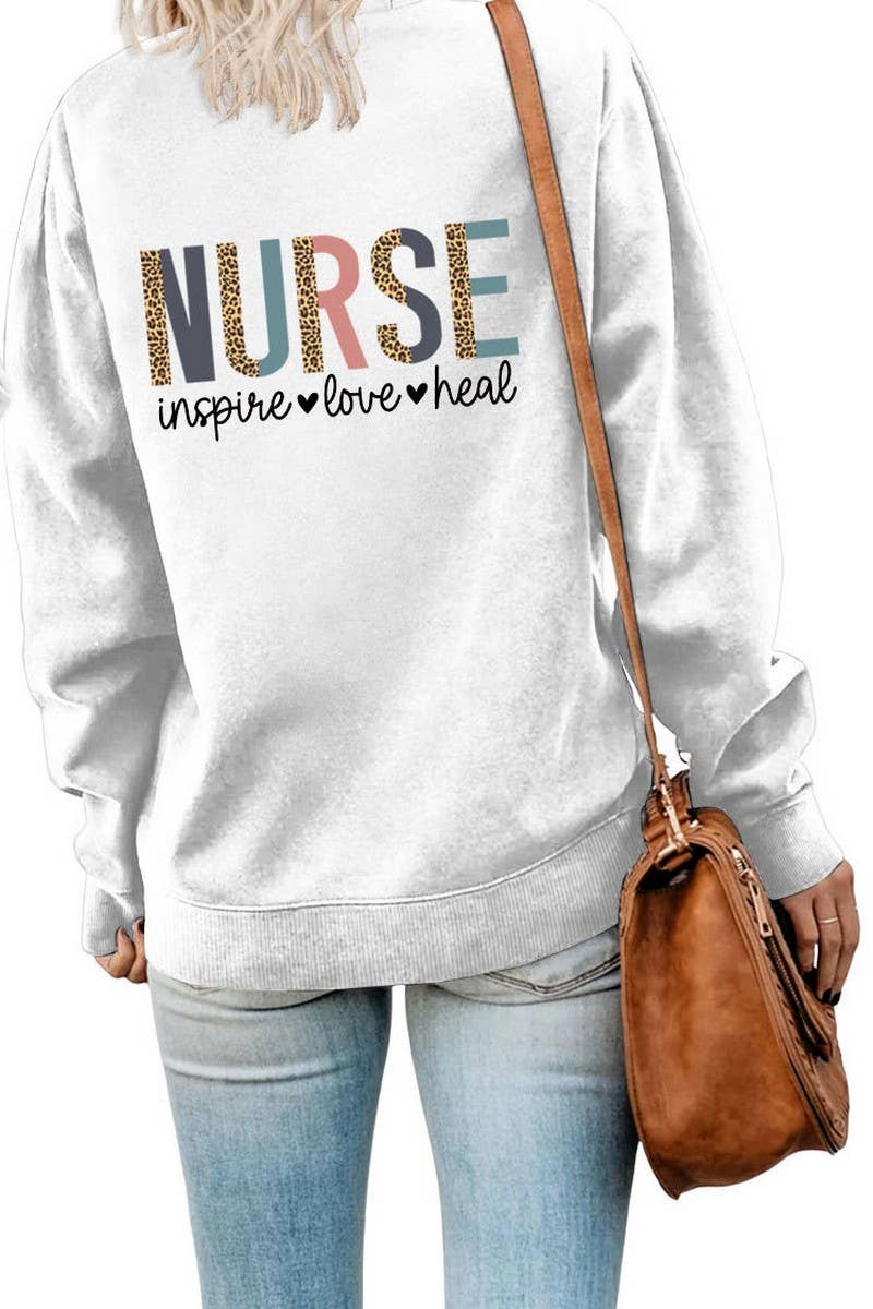 WOMEN NURSE PRINTING RIBBED OVERSIZED PULLOVER_CWTSTL0459