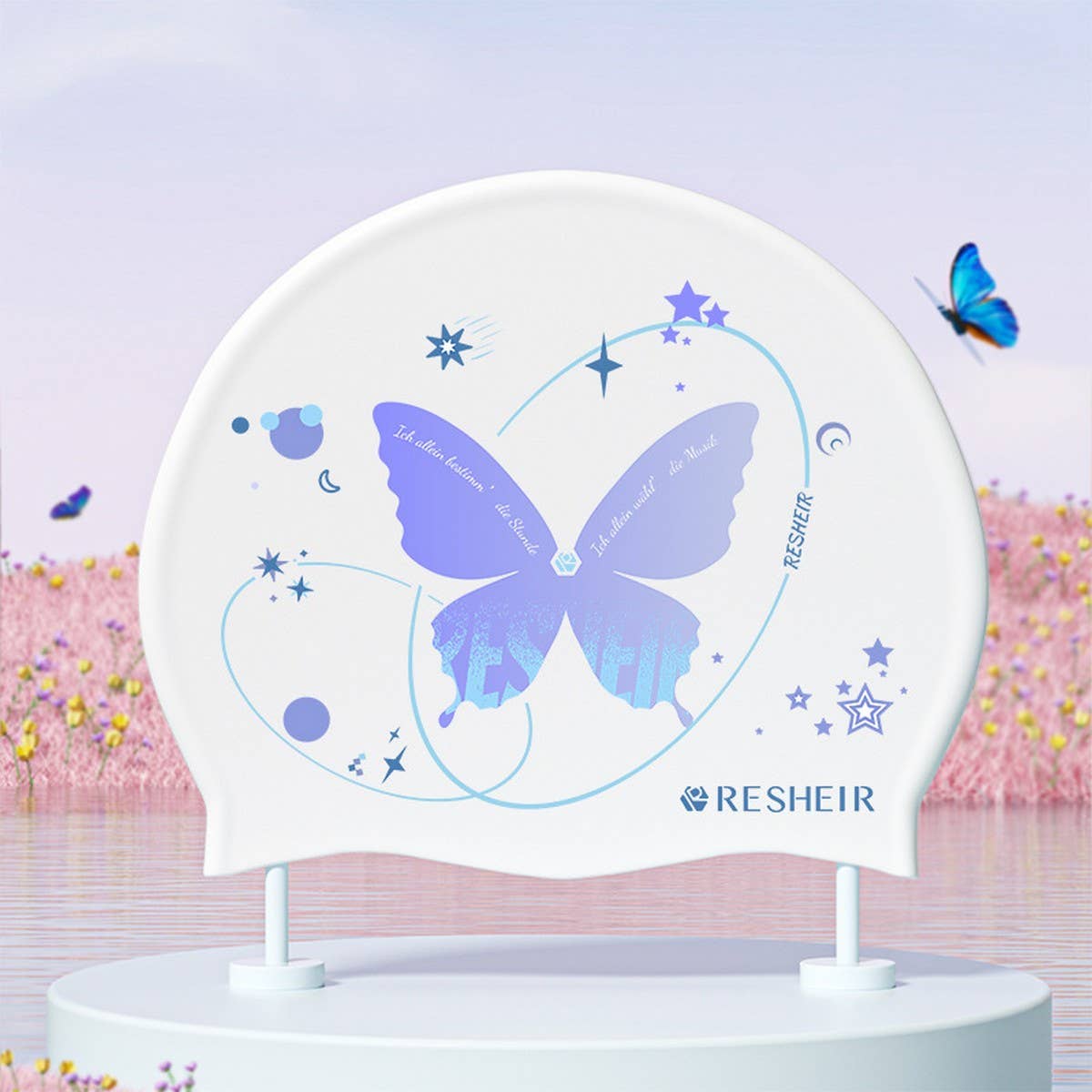 Women's Silicone Swim Cap, Long Hair, Ear Cover