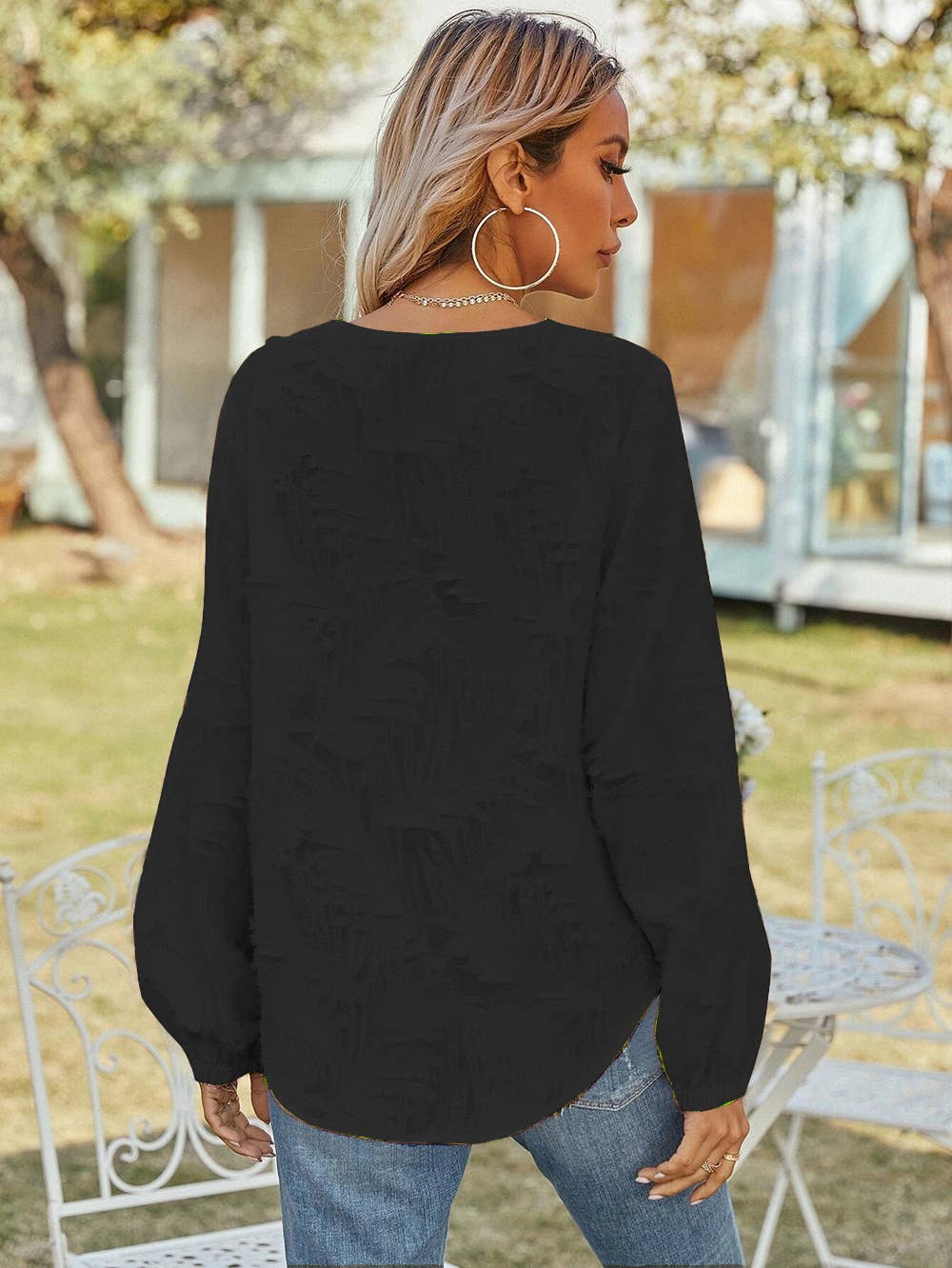 V-NECK TEMPERAMENT COMMUTER LOOSE CHIFFON SHIRT