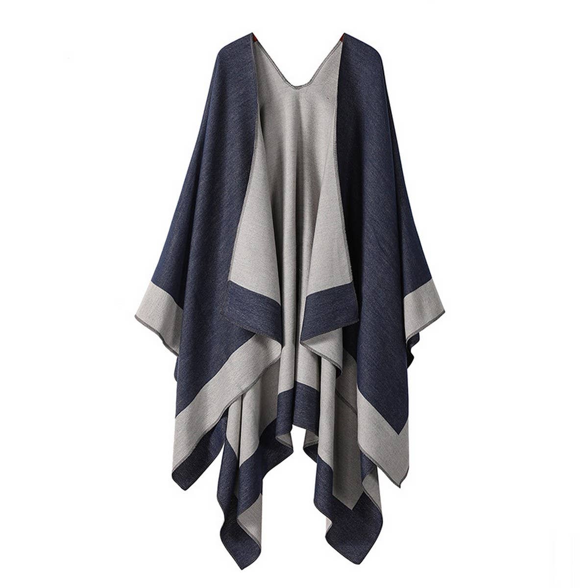 SOLID COLOR DOUBLE-SIDED CAPE SHAWL OUTER CAPE_CWASC2130