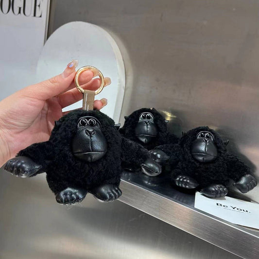CUTE WOOL CHIMPANZEE CAR KEYCHAIN FUR PENDANT