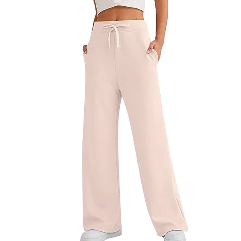 LACE-UP BAGGY HIGH-WAISTED WIDE-LEG PANTS