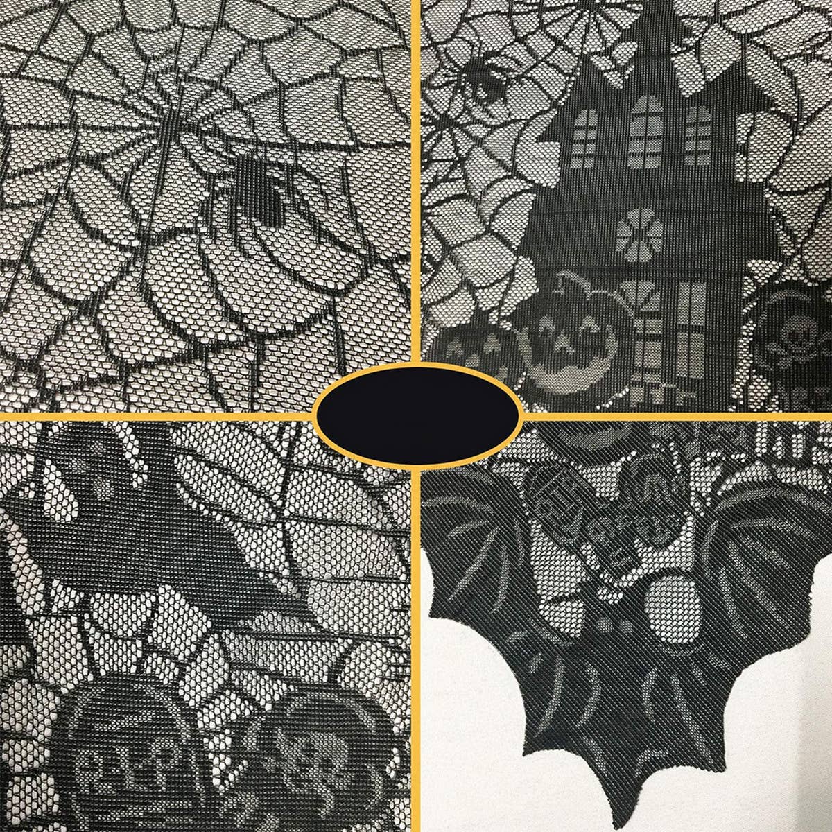 HALLOWEEN BLACK LACE TABLECLOTH
