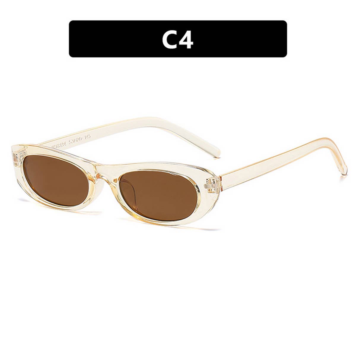 WOMEN NARROW FRAME RETRO OVAL SUNGLASSES