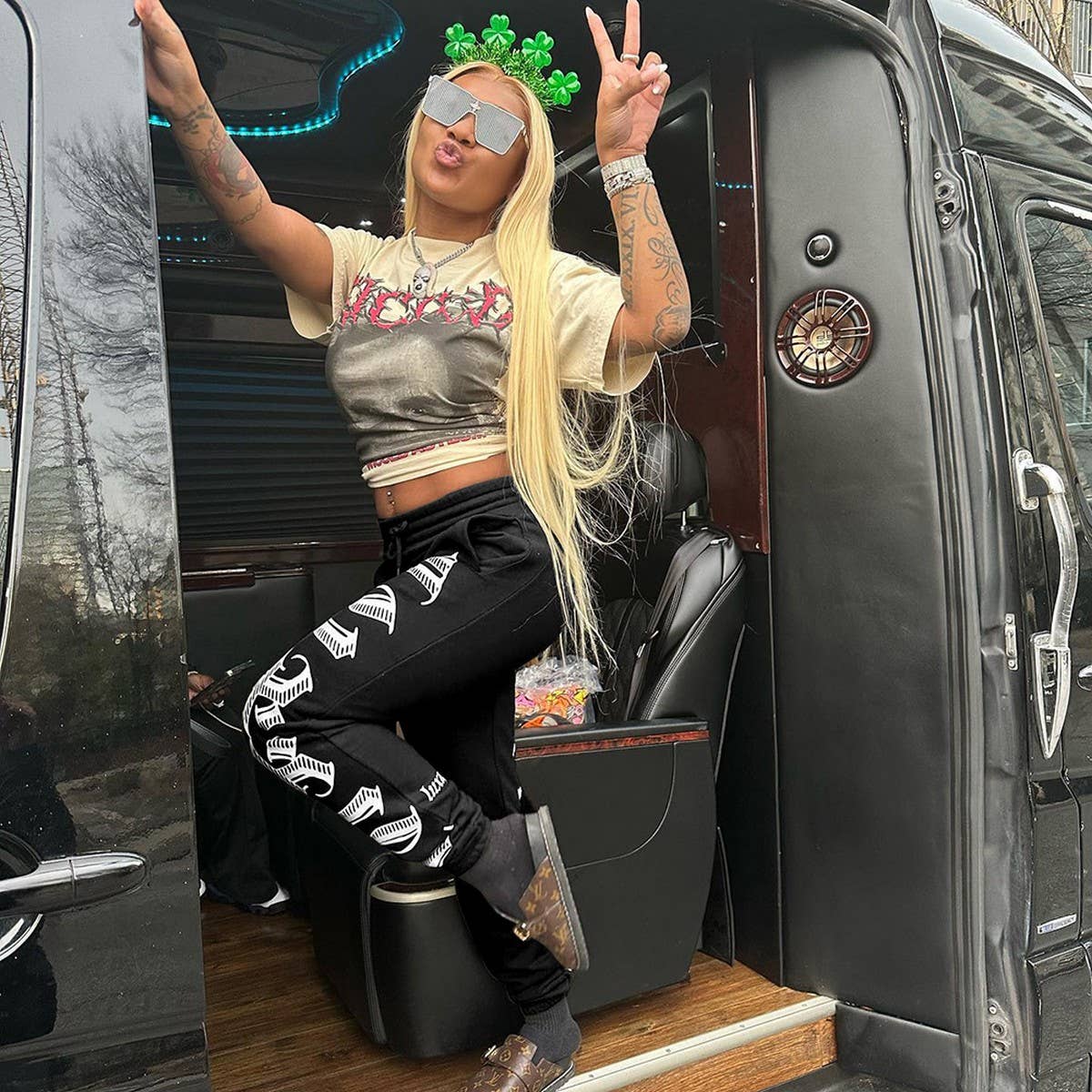 WOMEN SPORTS CASUAL FASHION PRINTED LONG PANTS_CWBLP0339