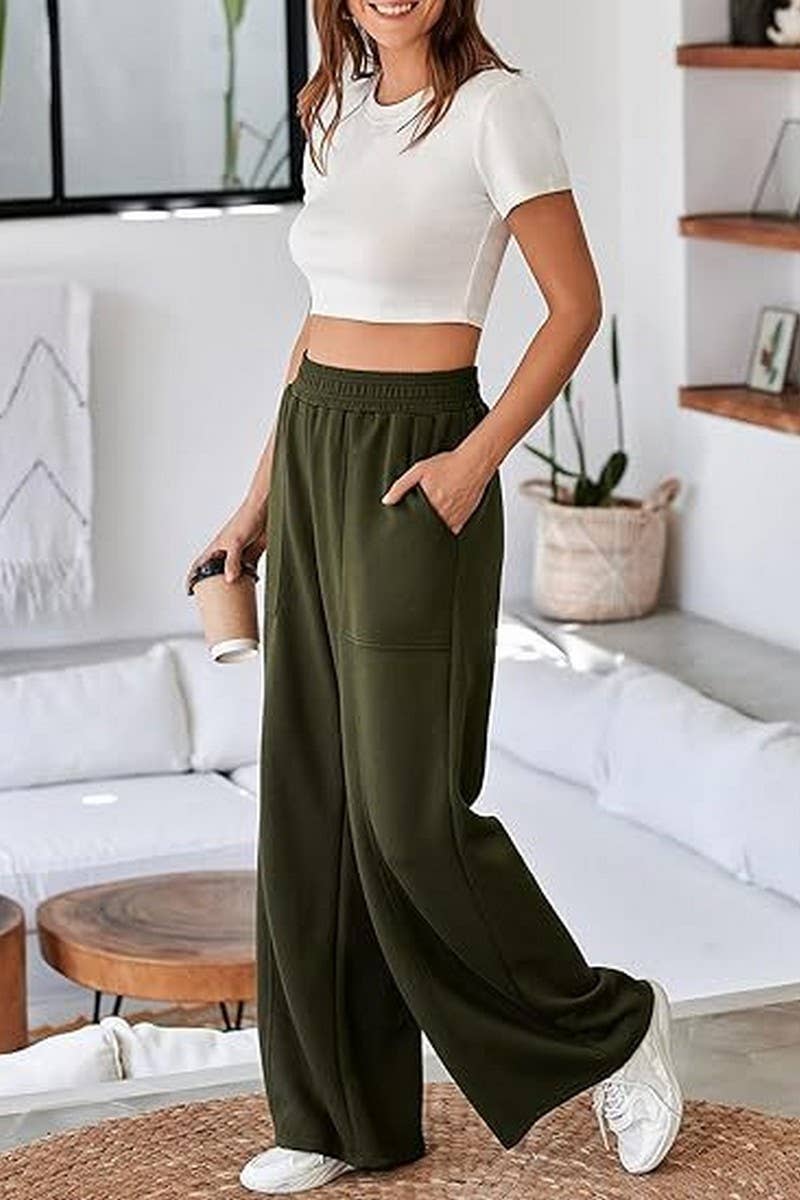 CWBLP1858_CASUAL HIGH WAIST LOOSE CASUAL WIDE LEG TROUSERS