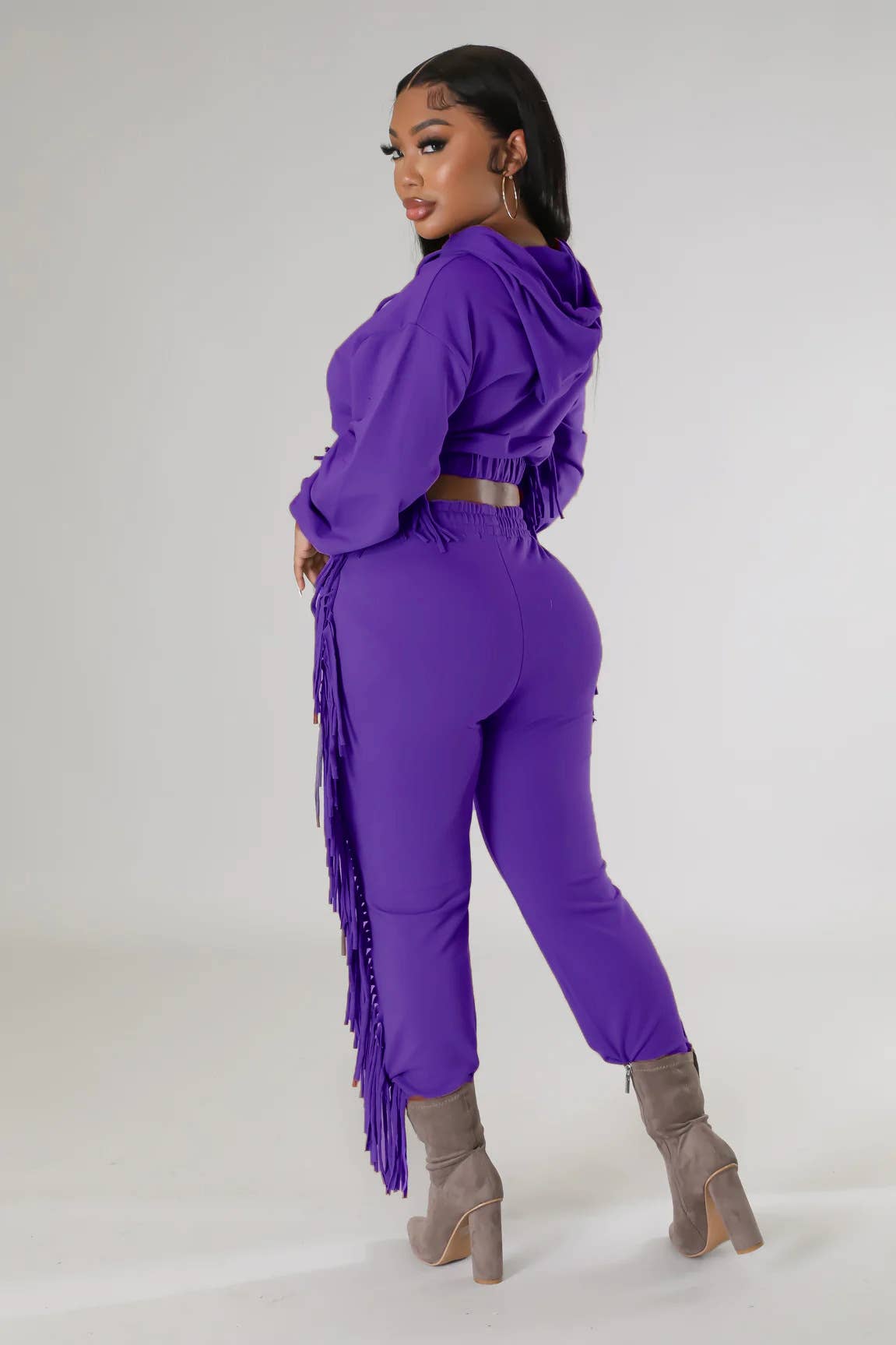 MIDRIFF HOODIE FASHION TWO-PIECE LEGGINGS