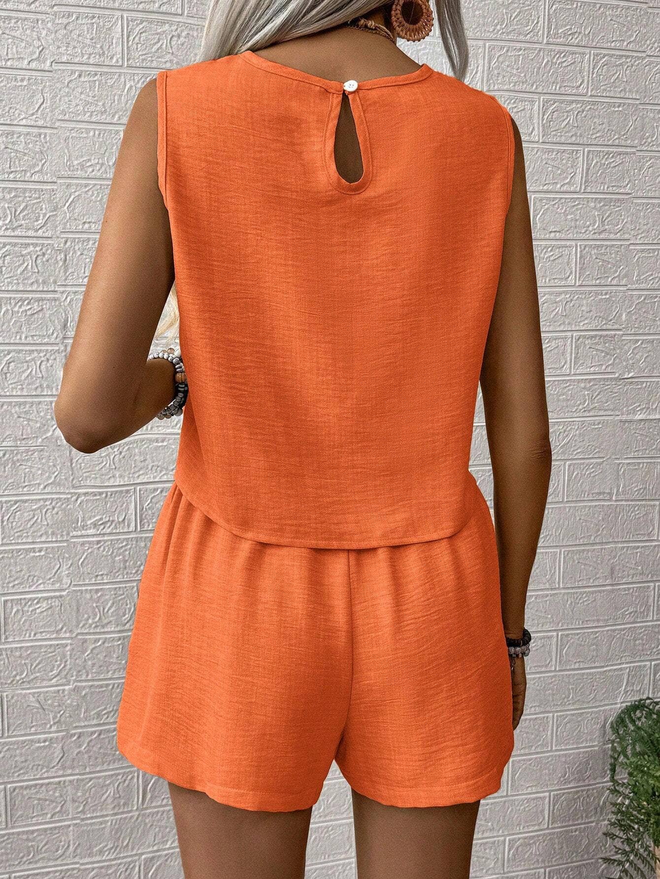 Women¡¯s casual sleeveless top & shorts set