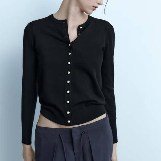 STRIPED BREASTED CASUAL KNIT CARDIGAN COAT