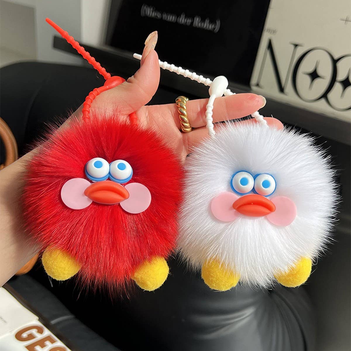 CARTOON DOLL PLUSH DUCK CAR KEYCHAIN PENDANT_CWMM2496