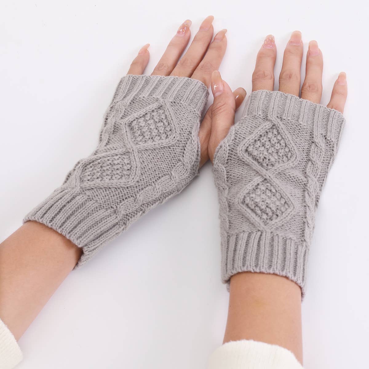 DIAMOND NEW KNITTED HALF FINGER GLOVES_CWAG0091