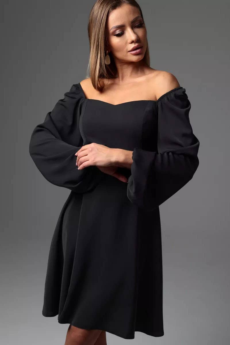 CWDSD8401_FLORAL PUFF SLEEVE TIE WAIST LINED MIDI DRESS