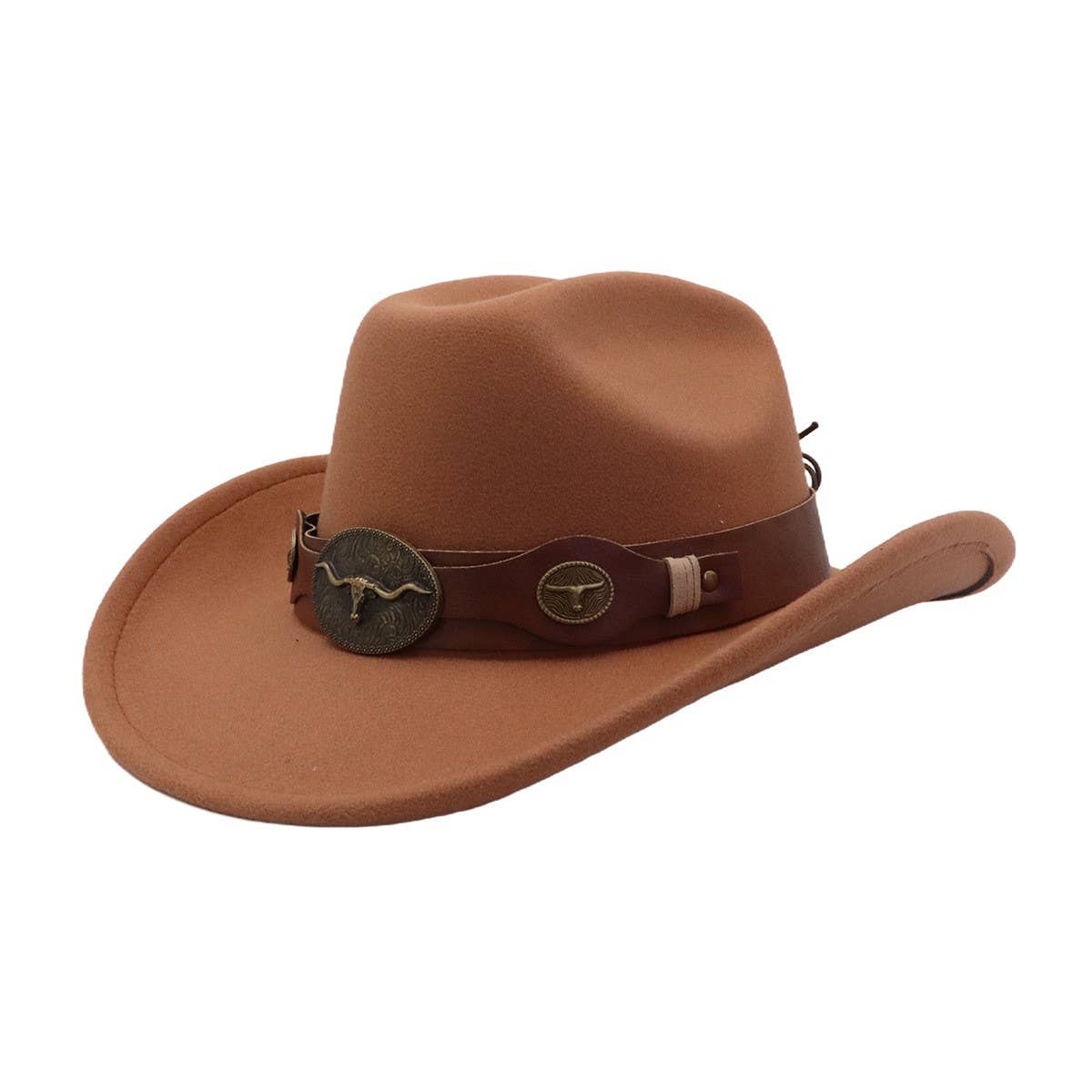 New Wool Fedora Hat Western Ethnic Cowboy Style_CWAH04500