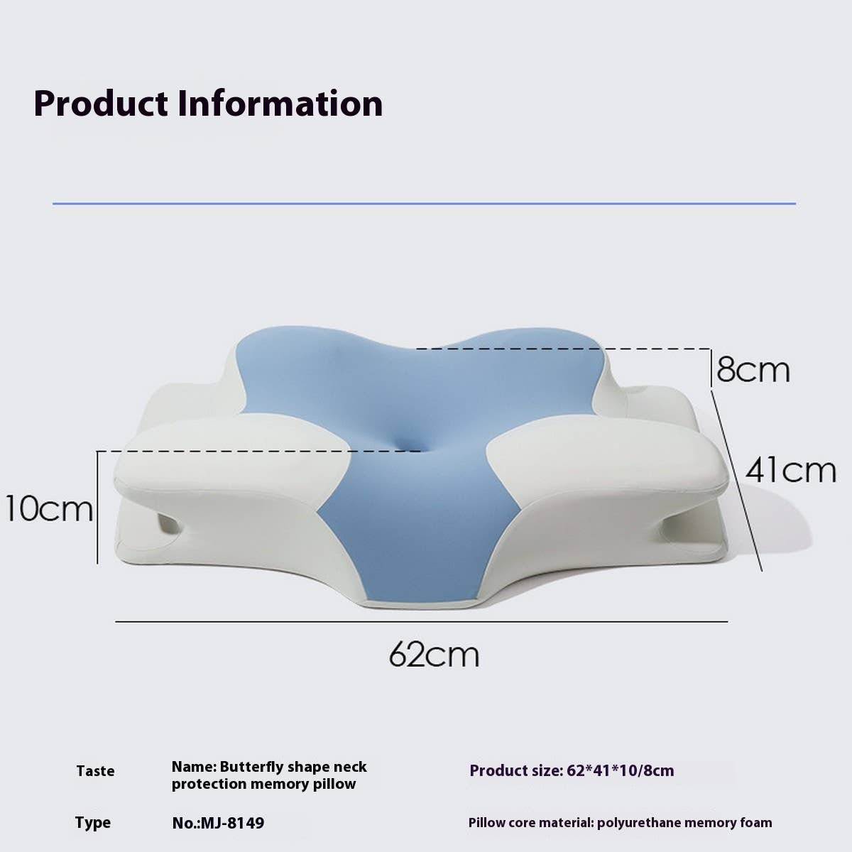 A-Grade Memory Foam Neck Pillow, High Loft Support_CWMM8084