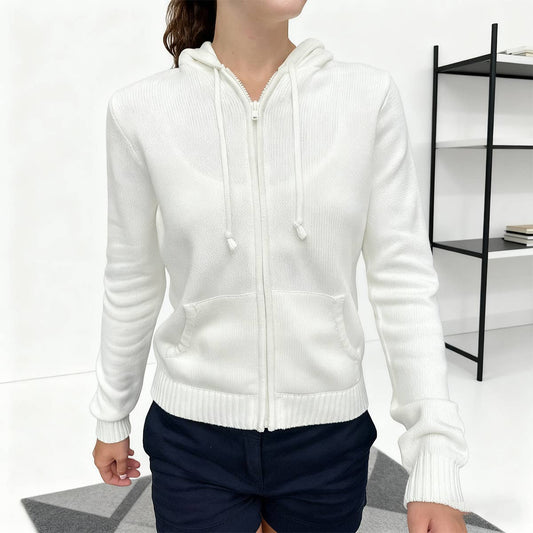 Fashion long-sleeved solid-color hoodie jacket
