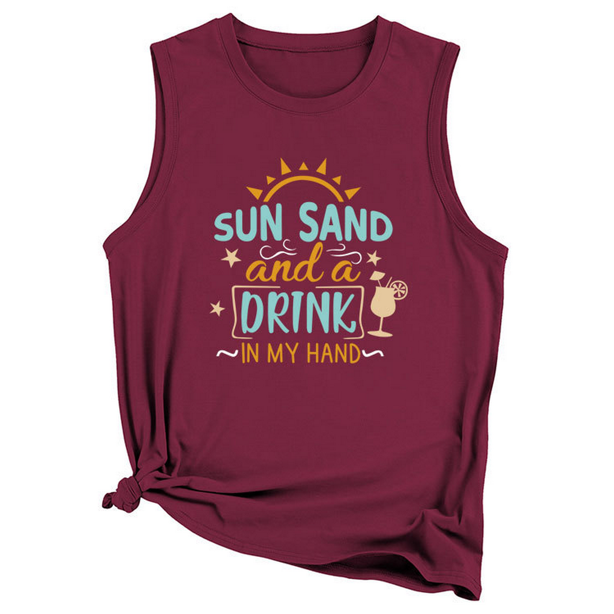 Women??¢s Casual Loose Fit Tank Top, Minimal Style_CWTTSL0418