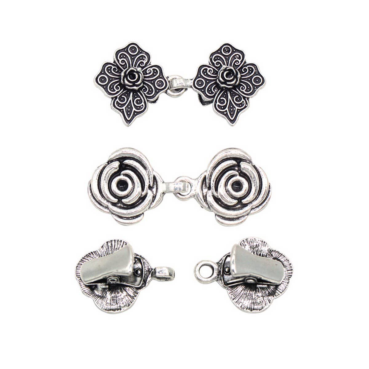 NEW BUCKLE ROSE LEAF RETRO SHAWL CLIP FIXED