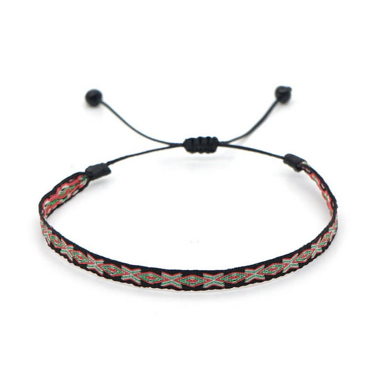 CWAJE4556_BOHEMIAN RIBBON HAND-WOVEN BRACELET