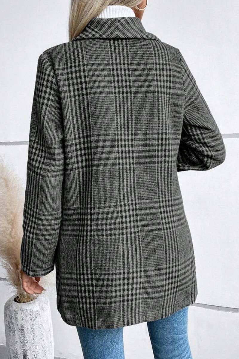 CWOCO0263_AUTUMN-WINTER FASHION LAPEL WOOL PLAID COAT