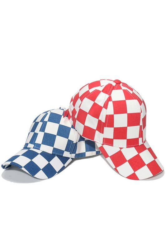 Spring Summer Checkered Baseball Cap, Sun Hat CWAH0003