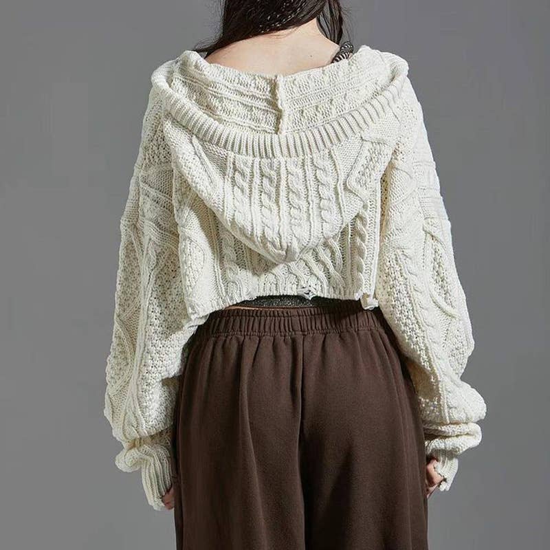 SPICE GIRL TWIST KNIT LOOSE WOOL SWEATER