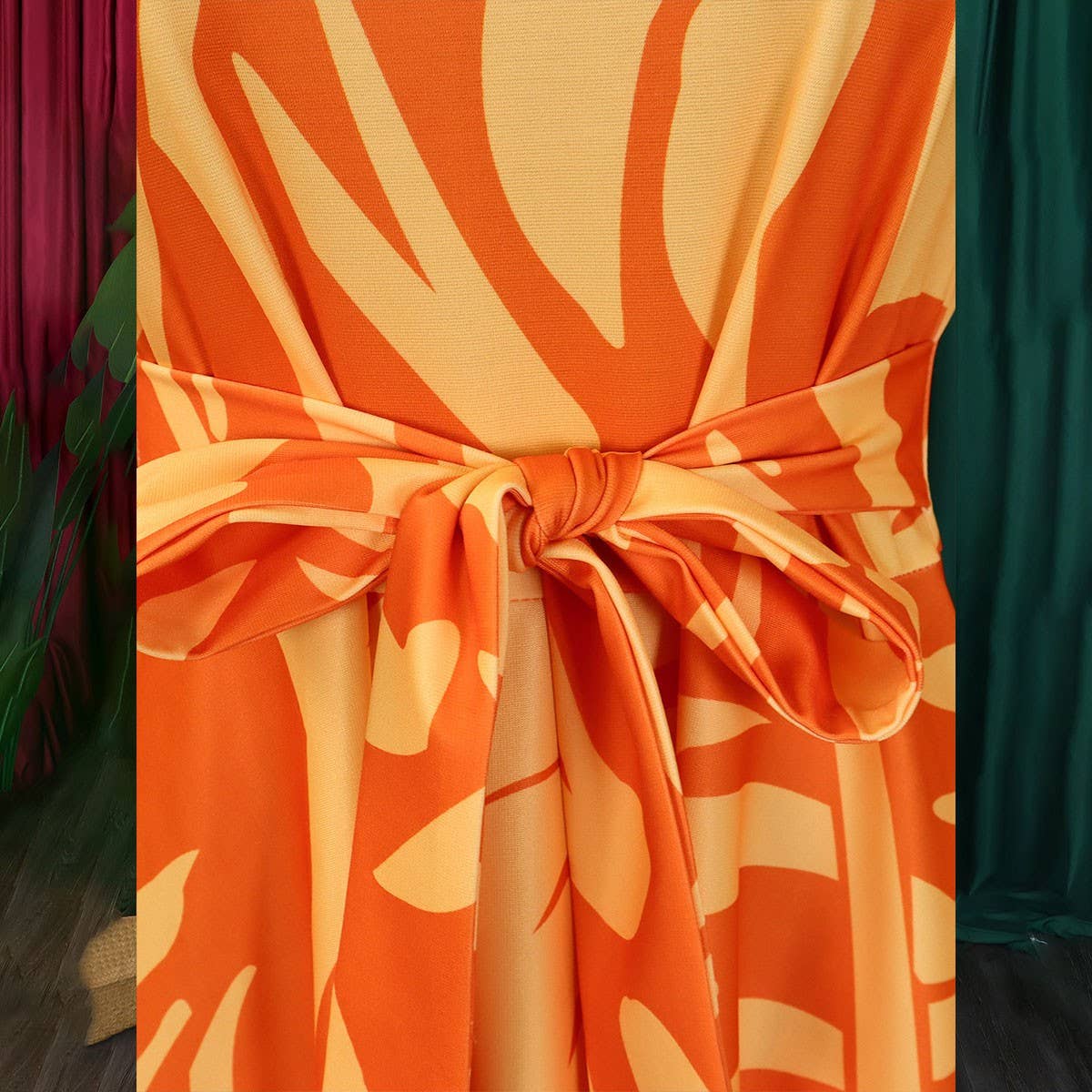 FASHIONABLE LACE-UP PRINTED OVERSIZED DRESS