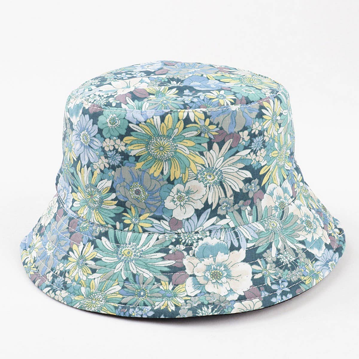 CWAH1507_FLORAL DESIGN REVERSIBLE COTTON BUCKET HAT