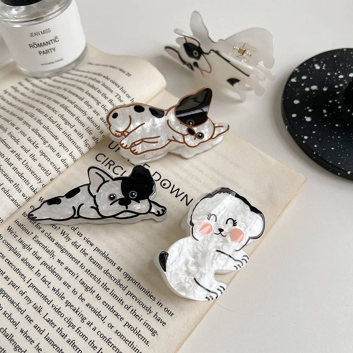 French Cartoon Dog Hair Claw, Cute Puppy Mini Clip