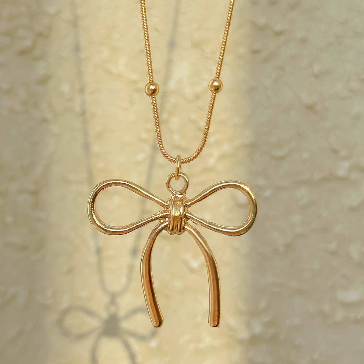 HOT SELLING BLACK BOW BEADED NECKLACE