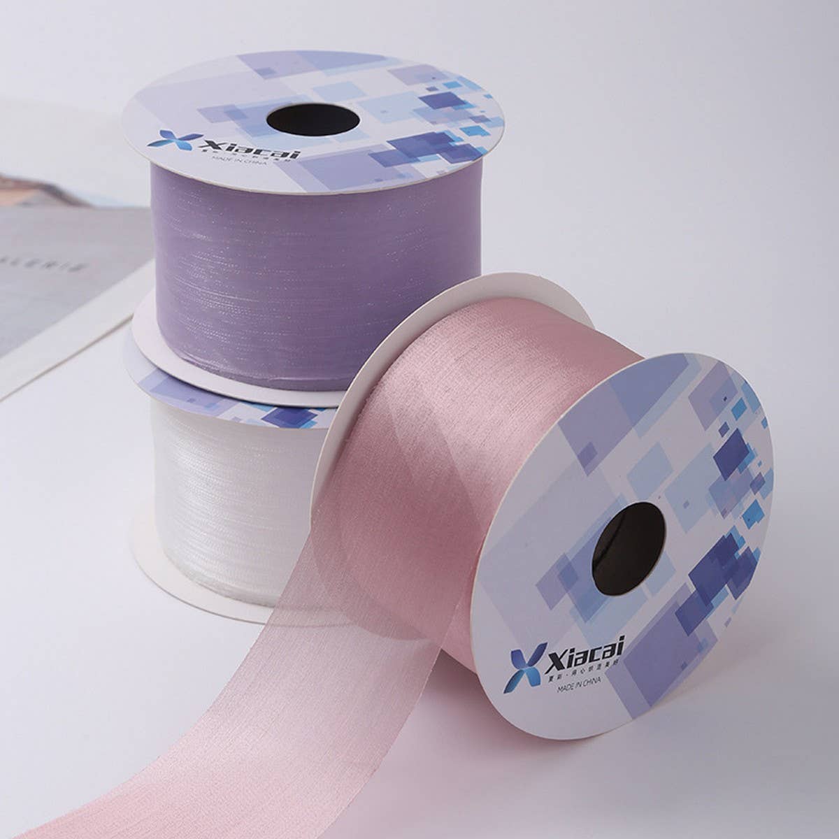 GOLD SATIN FROSTED RIBBON DECORATIVE RIBBON