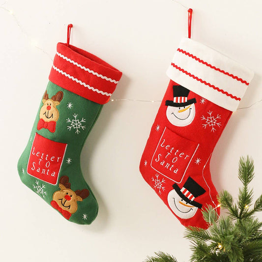 Santa Snowman Christmas Stocking Gift Bag_CWAJE05375